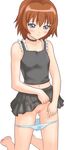  artist_request bare_shoulders barefoot blush brown_hair grey_eyes kaleido_star kneeling masturbation midriff panties panty_pull pussy rosetta_passel skirt skirt_lift solo underwear 