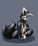  absurd_res ambiguous_gender anthro bell bell_collar bulge bunny_costume canid canine canis changed_(video_game) clothing collar costume fake_ears fake_rabbit_ears hi_res leash leptail mammal puro_(changed) rubber rubber_clothing rubber_suit solo wolf 