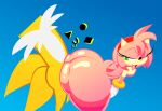  amy_rose anthro butt butt_squish canid canine doggystyle duo eulipotyphlan female fox from_behind_position hedgehog male male/female mammal miles_prower momozuki nude one_eye_closed penetration pink_body sega sex sonic_the_hedgehog_(series) squish wink yellow_body 