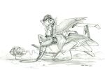  2022 anthro baron_engel boots breasts cleavage clothed clothing equid equine eyewear eyewear_on_head feathered_wings feathers female footwear friendship_is_magic goggles goggles_on_head graphite_(artwork) greyscale hasbro looking_at_viewer mammal monochrome my_little_pony pegasus pencil_(artwork) rainbow_dash_(mlp) sitting solo star_wars topwear traditional_media_(artwork) vest wings 