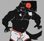  angry anthro black_body black_fur blood_moon boxers_(clothing) canid canine canis clothing fur male mammal muscular silhouette soildweller solo underwear were werecanid werecanine werewolf wolf 
