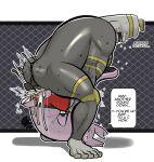  anthro bodily_fluids cage cum dusknoir ejaculation excessive_cum genital_fluids granbull hi_res hunter-husky male male/male mixed_martial_arts mma nanothehedgehog nintendo pok&eacute;mon pok&eacute;mon_(species) sex slightly_chubby sweat text video_games 