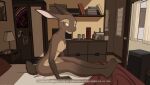  2022 4_toes 5_fingers anthro areola autumndeer breasts clothed clothing digital_media_(artwork) eyebrows eyelashes feet female fingers hi_res inside lagomorph leporid mammal nipples nude rabbit smile solo toes 