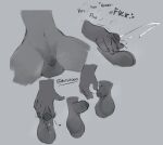  &lt;3 5_fingers absurd_res anthro athletic athletic_anthro athletic_male balls bodily_fluids breath cum disembodied_hand disembodied_penis disembodied_torso ejaculating_cum fingers foreskin genital_fluids genitals hand_on_penis hi_res male masturbation micropenis minedoo monochrome navel orgasm panting penile penile_masturbation penis penis_between_fingers saggy_balls simple_background small_penis small_waist solo spread_legs spreading text thick_thighs 
