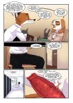  2022 4_fingers akiric anthro anthro_on_anthro bathroom beverage black_nose bodily_fluids brown_body brown_fur bulge canid canine clothed clothing coat comic danielle_o&#039;hare_(akiric) dialogue duo_focus english_text erection erection_under_clothing female fingers fox fur genital_fluids genital_outline genitals gloves_(marking) group hi_res humanoid_hands interspecies john_burroughs_(akiric) lagomorph leporid looking_at_another looking_away male male/female mammal markings multicolored_body multicolored_fur orange_body orange_fur penis penis_outline predator/prey public public_restroom public_sex pussy pussy_juice pussy_juice_on_penis rabbit red_fox restaurant semi_public sex silhouette sitting smile speech_bubble suit text topwear trenchcoat tuft two_tone_body two_tone_fur white_body white_fur 