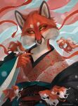  2022 5_fingers abstract_background amur_carp anthro artist_name asian_clothing black_nose canid canine carp cheek_tuft clothed clothing cyprinid cypriniform dress east_asian_clothing eyelashes facial_tuft female fingers fish fox fully_clothed fur hi_res japanese_clothing juliathedragoncat kimono koi looking_at_viewer mammal marine multicolored_body multicolored_fur red_body red_fur solo tuft two_tone_body two_tone_fur typical_carp white_body white_fur yellow_eyes 