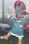  absurd_res anthro blush breasts claws clothed clothing female hi_res mammal nintendo nipples pok&eacute;mon pok&eacute;mon_(species) red_eyes smile solo video_games weavile zinfyu 