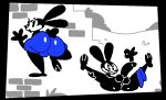  anthro balls big_butt big_penis bottomwear butt clothed clothing disney genitals gesture lagomorph leporid lying male mammal ok_sign on_back oswald_the_lucky_rabbit partially_clothed penis presenting rabbit scut_tail short_tail shorts shorts_down smile smiling_at_viewer solo superiorfox surprised_expression thick_thighs 