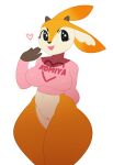 &lt;3 2022 4_fingers absurd_res aggressive_retsuko antelope anthro bottomless bovid clothed clothing female fingers gazelle genitals hi_res mammal pussy sanrio simple_background solo svarzye text text_on_clothing text_on_topwear topwear tsunoda white_background 