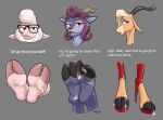  absa antelope anthro badroy bodily_fluids bovid bukkake caprine cum cum_on_feet dawn_bellwether disney feet female gazelle gazelle_(zootopia) genital_fluids goat group hi_res high_heels hooves mammal rivals_of_aether sheep toes trio video_games zootopia 