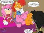  amy_rose anthro archie_comics barefoot bodily_fluids clothing eulipotyphlan feet female foot_fetish footwear genital_fluids genitals group hedgehog licking male mammal penis precum rodent sally_acorn sciurid sega socks soles sonic_the_hedgehog_(archie) sonic_the_hedgehog_(comics) sonic_the_hedgehog_(series) sorcererlance stirrup_socks toes tongue tongue_out 
