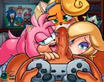  activision amy_rose anthro artist_name ball_suck bandicoot blue_body blue_eyes blue_fur coco_bandicoot controller crash_bandicoot crash_bandicoot_(series) cuckold eulipotyphlan fellatio female first_person_view fur game_controller genitals green_eyes group hedgehog hi_res human human_on_anthro human_on_human humanoid_genitalia humanoid_penis interspecies joruze licking looking_at_viewer lying male male/female mammal mario mario_bros marsupial nintendo nude on_back open_mouth oral orange_body orange_fur penile penis penis_lick pink_body pink_fur playstation playstation_controller rosalina_(mario) sega sex sonic_the_hedgehog sonic_the_hedgehog_(series) sony_corporation sony_interactive_entertainment sucking super_mario_galaxy surprise television tongue tongue_out video_games white_body white_skin whitesexybunny1 
