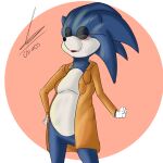  anthro belly blue_body blue_fur cosmosarts eulipotyphlan eye_bags eyewear fan_character female fur glasses hedgehog hi_res mammal mostly_nude sega solo sonic_the_hedgehog_(series) ugly_sonic white_belly 