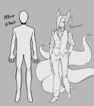  absurd_res animal_humanoid canid canid_humanoid canine canine_humanoid chart female fox_humanoid glacierclear greyscale height_chart hi_res humanoid mammal mammal_humanoid monochrome smore&#039;s_(glacierclear) 