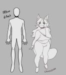  absurd_res animal_humanoid canid canid_humanoid canine canine_humanoid chart chocolate_(glacierclear) female fox_humanoid glacierclear greyscale height_chart hi_res humanoid mammal mammal_humanoid monochrome 