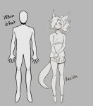  absurd_res animal_humanoid canid canid_humanoid canine canine_humanoid chart female fox_humanoid glacierclear greyscale height_chart hi_res humanoid mammal mammal_humanoid monochrome vanilla_(glacierclear) 