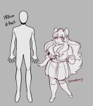  absurd_res animal_humanoid canid canid_humanoid canine canine_humanoid chart female fox_humanoid glacierclear greyscale height_chart hi_res humanoid mammal mammal_humanoid monochrome strawberry_(glacierclear) 