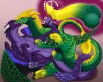  5:4 anthro bodily_fluids claws cum dragon duo feathered_dragon feathered_wings feathers female female_penetrated feral feral_on_feral feral_penetrated feral_penetrating feral_penetrating_feral french_kissing fur furred_dragon genital_fluids genitals green_body horn internal kissing knot male male/female male_penetrating male_penetrating_female multicolored_penis nero_eternity_(artist) pawpads penetration penis purple_body purple_fur pussy scalie sex stripes tongue wings yellow_stripes 