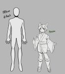  absurd_res animal_humanoid canid canid_humanoid canine canine_humanoid chart female fox_humanoid glacierclear greyscale height_chart hi_res humanoid mammal mammal_humanoid matcha_green_tea_(glacierclear) monochrome 