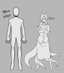  absurd_res animal_humanoid canid canid_humanoid canine canine_humanoid chart female fox_humanoid glacierclear greyscale height_chart hi_res humanoid mammal mammal_humanoid mocha_(glacierclear) monochrome 
