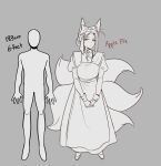  absurd_res animal_humanoid apple_pie_(glacierclear) canid canid_humanoid canine canine_humanoid chart female fox_humanoid glacierclear greyscale height_chart hi_res humanoid mammal mammal_humanoid monochrome 