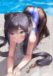 1girl highres mona_(genshin_impact) pool shirosaba solo water wet 