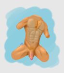  2022 3:4 absurd_res anthro balls canid canine digital_drawing_(artwork) digital_media_(artwork) fur genitals half-erect hi_res male mammal muscular muscular_anthro muscular_male no_sound nude penis pupwolf shaded signature simple_background solo 