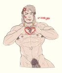  &lt;3 2022 abs accessory anthro armpit_hair beard big_muscles big_penis body_hair bovid caprine chest_hair ear_piercing ear_ring english_text eyebrow_piercing eyebrows eyes_closed facial_hair facial_piercing flower flower_in_hair front_view fur genitals gesture gnell_(inkgoat) goat hair hair_accessory hi_res horn horn_jewelry horn_ring inkgoat kiss_mark long_ears male mammal muscular muscular_anthro muscular_male nipples nude obliques pecs penis penis_base piercing plant pubes reaction_image ring_(jewelry) simple_background smile solo text tongue tongue_out tuft vein veiny_penis white_background 