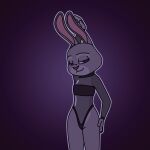  &lt;3 animated anthro bedroom_eyes blowing_kiss breasts clothing dancing disney female fur grey_body grey_fur gris_swimsuit judy_hopps kodigozoot lagomorph leporid mammal meme meme_clothing narrowed_eyes one-piece_swimsuit rabbit scut_tail seductive short_tail simple_background small_breasts solo swimwear translucent translucent_clothing translucent_swimwear zootopia 