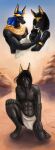  absurd_res anthro anubian_jackal anubis baby bare_chest barefoot black_body bottomwear canid canine canis clothed clothing deity desert egyptian_mythology father feet ferroth hi_res humanoid_feet humanoid_hands jabari_(megajeff1989) jackal loincloth male mammal middle_eastern_mythology mother muscular mythology parent pharaoh royalty topless topless_anthro topless_male young 