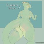  absurd_res angry anthro anus argonian arms_bent back_boob bethesda_softworks blush blush_lines breasts butt clenched_teeth deeja dialogue female genitals green_body hi_res horn pussy rear_view scales scalie side_boob simple_background skyrim slightly_chubby solo spank_marks teeth teeth_showing the_elder_scrolls thick_tail thick_thighs threatening_words tsundere varlastreak video_games wide_hips yellow_eyes 