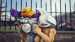  absurd_res anthro bandai_namco breast_play breast_suck breasts chancebraun digimon digimon_(species) duo female female/female hands_behind_head hi_res looking_pleasured nude outside renamon rouge_the_bat sega sonic_the_hedgehog_(series) sucking 