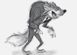  anthro biped bottomwear canid canine canis clothing concept_art dreamworks jesse_aclin mammal mr._wolf_(the_bad_guys) necktie official_art pants shirt simple_background sketch solo the_bad_guys topwear wolf 