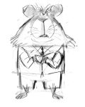  anthro biped bottomwear caviid clothed clothing concept_art dreamworks guinea_pig jesse_aclin male mammal necktie official_art pants professor_marmalade rodent shirt simple_background sketch solo the_bad_guys topwear 
