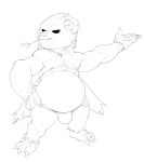  2022 3_toes 4_fingers absurd_res angry annoyed anthro arm_tuft barefoot belly biceps big_belly big_brachioradialis big_deltoids big_muscles black_and_white brachioradialis bristol bulge cheek_tuft chest_tuft claws clothed clothed_anthro clothed_male clothing deltoids digital_drawing_(artwork) digital_media_(artwork) empty_eyes facial_tuft fan_character feet fingers front_view frown full-length_portrait giant_panda glare half-closed_eyes hand_on_own_hip head_tuft hi_res humanoid_hands hyper hyper_belly leg_tuft looking_away male male_anthro mammal manly monochrome muscular muscular_anthro muscular_male narrowed_eyes neck_tuft nintendo obese obese_anthro obese_male open_frown open_mouth overweight overweight_anthro overweight_male pangoro pecs plantigrade pok&eacute;mon pok&eacute;mon_(species) portrait pose simple_background standing toes topless topless_anthro topless_male triceps tuft ursid video_games white_background 
