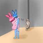  absurd_res animal_genitalia animal_penis anthro anthro_on_anthro anthro_penetrated anthro_penetrating anthro_penetrating_anthro attached blue_body blue_fur blue_hair butt butt_grab canid canine canine_penis canis cuckold digital_drawing_(artwork) digital_media_(artwork) fan_character female forced forced_to_watch fur furry genitals good_end hair hand_on_butt hi_res intraspecies kissing lagomorph leporid looking_at_another male male/female mammal muscular muscular_male oljed penetration penis pink_body pink_fur pink_hair rabbit romantic romantic_couple sex stand_and_carry_position standing standing_sex strapped tail wolf 