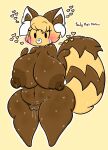 &lt;3 ailurid anthro areola big_breasts black_eyes blush bodily_fluids breasts brown_nipples chikn_nuggit english_text female genital_fluids genitals hi_res huge_breasts huge_thighs lewdchuu_(artist) looking_at_viewer mammal markings mature_anthro mature_female multicolored_body navel nipples nude open_mouth pussy pussy_juice red_panda sody_pop&#039;s_mother_(chikn_nuggit) solo striped_markings striped_tail stripes tail_markings text thick_thighs wide_hips 