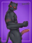 2022 alternate_version_at_source anthro balls big_muscles domestic_cat epic_games erection eye_scar facial_scar felid feline felis fortnite garyotake genitals glans grey_balls grey_body grey_penis hi_res humanoid_genitalia humanoid_penis looking_at_viewer male mammal meowscles meowscles_(shadow) multicolored_penis muscular muscular_anthro muscular_male nipples nude penis pink_glans pink_nipples pink_penis purple_background red_eyes scar scratches side_view simple_background smile solo standing vein veiny_muscles veiny_penis video_games 