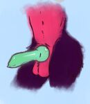  ailurid anonymous_artist anthro balls fur genitals green_penis knot male mammal penis pink_body pink_fur purple_body purple_fur red_panda simple_background solo 
