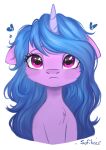  &lt;/3 &lt;3 absurd_res chest_tuft ears_down equid equine eyelashes female fur hasbro hi_res horn izzy_moonbow_(mlp) mammal mlp_g5 my_little_pony pivoted_ears purple_body purple_fur sad signature sofikozz solo tuft unicorn 