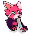  :3 ailurid anonymous_artist anthro cute_expression duo fur green_eyes male male/male mammal oral pink_body pink_fur purple_body purple_fur red_panda ych_(character) 