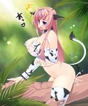  amasa_mitsunaru animal_ears animal_print breasts bridal_gauntlets cow_ears cow_girl cow_print cowgirl_position cum elbow_gloves girl_on_top gloves huge_breasts lingerie long_hair original pink_hair sex solo_focus straddling tail thighhighs underwear vaginal wrist_cuffs 