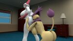 16:9 2021 3d_(artwork) anthro bent_over big_breasts blush breasts butt butt_grab delcatty digital_media_(artwork) dnrud12 duo eyes_closed face_on_butt female fur hand_on_butt hi_res nintendo open_mouth pok&eacute;mon pok&eacute;mon_(species) purple_body purple_fur red_body red_skin source_filmmaker video_games white_body white_skin widescreen yellow_body yellow_skin zangoose 
