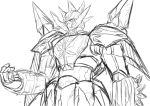  akashi_ma drill fusion getter_dragon getter_robo getter_robo_g greyscale gundam highres looking_down mecha monochrome no_humans open_hand sketch solo super_robot turn_a_gundam turn_a_gundam_(mobile_suit) 