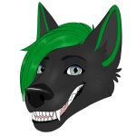  anine anthro avatar_(disambiguation) black canid canine canis dark domestic_dog fangs green icon male mammal portrait solo teeth wolf zhekathewolf ztw2022 