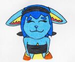  absurd_res animal_humanoid anthro aoko_(efradraws) bandanna blue_body blue_fur blue_hair clothed clothing efradraws eyebrows female fur hair hi_res humanoid kerchief lagomorph lagomorph_humanoid leporid mammal mammal_humanoid rabbit solo thick_eyebrows traditional_media_(artwork) 