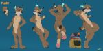  5_fingers anthro biped black_body black_claws black_ears black_fur black_tail blue_background book brown_body brown_ears brown_fur brown_head_tuft brown_pupils butt cheek_tuft chest_tuft claws color_swatch crotch_tuft dipstick_tail ear_tuft elbow_tufts facial_tuft felid feline finger_claws fingers flake_(flakepardinus) front_view fur glistening glistening_eyes head_tuft lamp lava_lamp lynx male mammal markings model_sheet monitor multiple_poses narrowed_eyes navel nude orange_eyes oselotti pawpads pink_pawpads plantigrade pose pupils rear_view red_nose short_tail signature simple_background smile solo spots spotted_arms spotted_legs spotted_markings spotted_tail standing tail_markings tan_body tan_chest tan_ears tan_fur tan_tail tuft white_body white_fur 