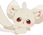  2414 6:5 blush female feral fur grey_body grey_fur hi_res high-angle_view looking_at_viewer minccino nintendo open_mouth pok&eacute;mon pok&eacute;mon_(species) simple_background solo video_games white_background 
