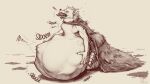  16:9 4k absurd_res anthro belly big_belly blaidd_(elden_ring) canid canine canis elden_ring fromsoftware hi_res lunlunfox male mammal rumbling_stomach video_games vore widescreen wolf 