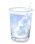  animal bear chai_(drawingchisanne) cloud commentary_request cup double_exposure drinking_glass drinking_straw food food_focus glass liquid no_humans original polar_bear signature sitting sitting_on_cloud submerged undersized_animal white_background 